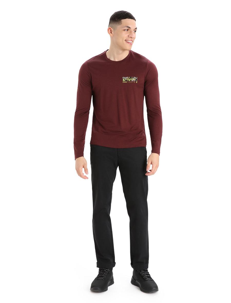 Icebreaker Merino Tech Lite II T-Shirt Summit Tread Miesten Long Sleeve Punainen | FI 1236WNBY